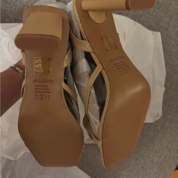 ALDO SiennaMae Raffia Heeled Sandals Natural Beige – Size 9 brand new - Picture 10 of 16